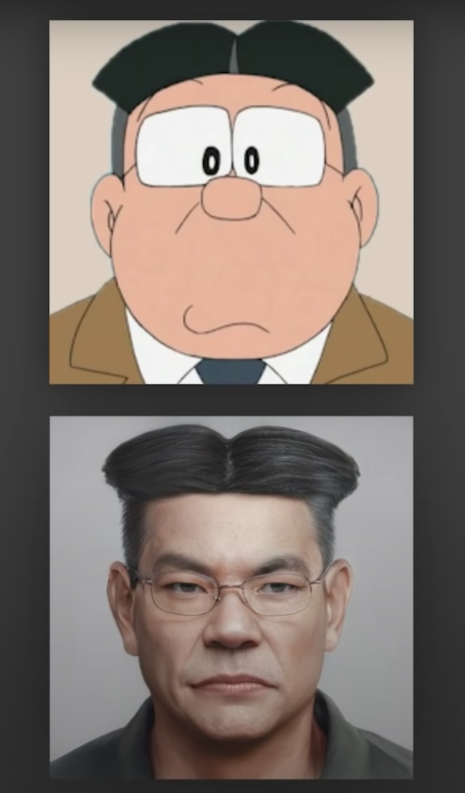 大雄的老師「真人化」之後意外變得很嚴肅。