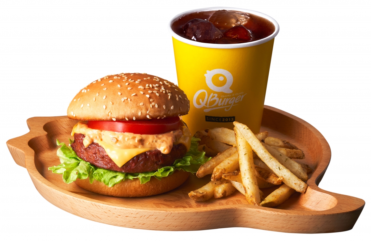 Q Burger植物肉起士堡套餐