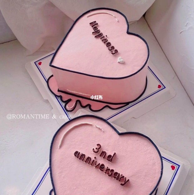 漫畫風愛心蛋糕