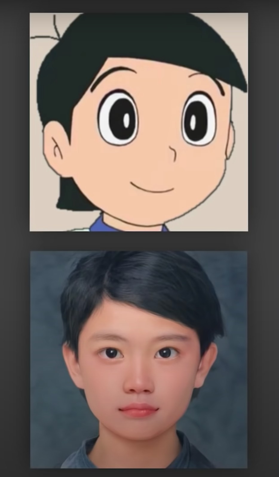 小杉真人化之後，被網友笑稱可以跟靜香組「高顏值CP」。