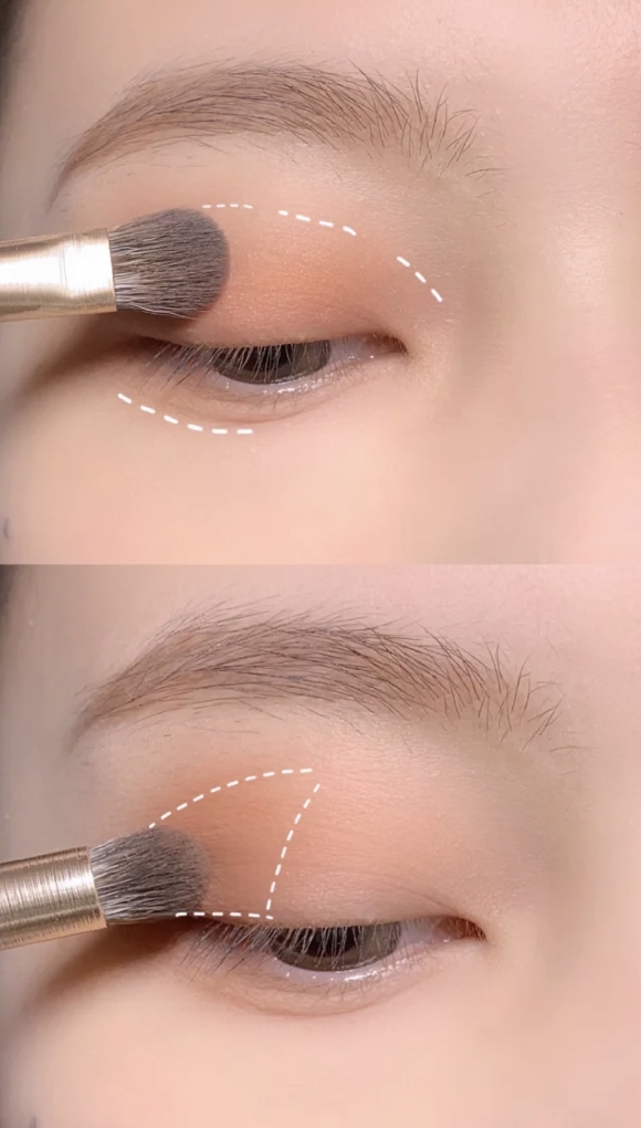 單眼皮大眼妝技巧1:低飽和度眼影修飾眼型輪廓