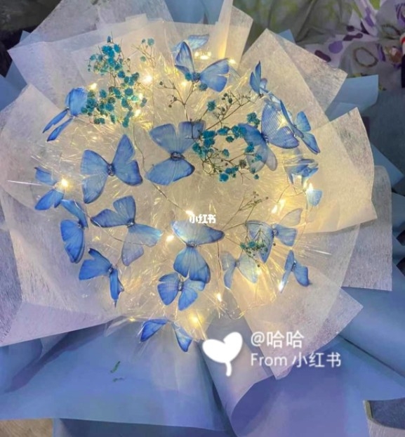 小紅書爆款「蝴蝶花束」
