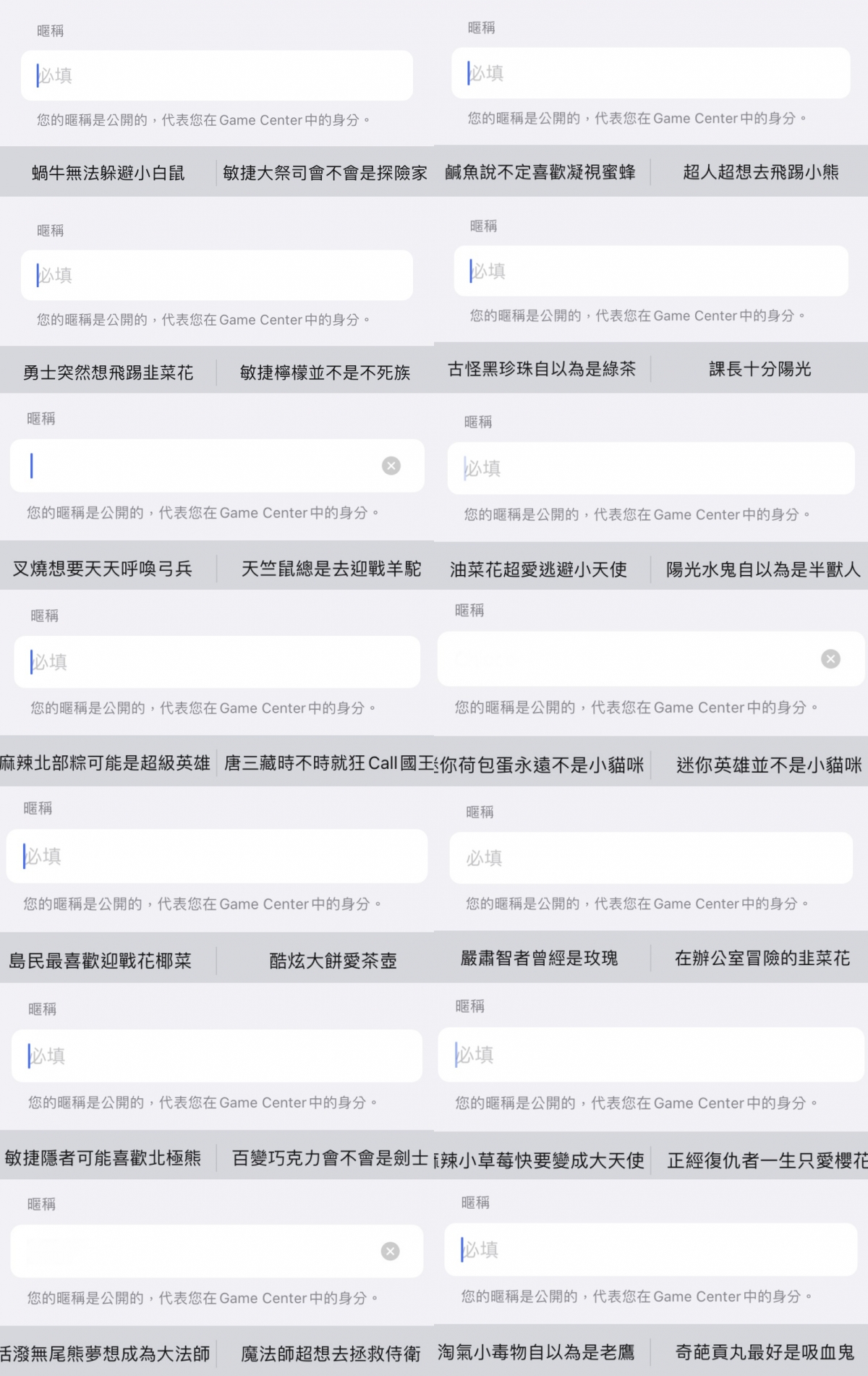 幾乎不重複的名字讓人好奇會出現什麼搞怪名