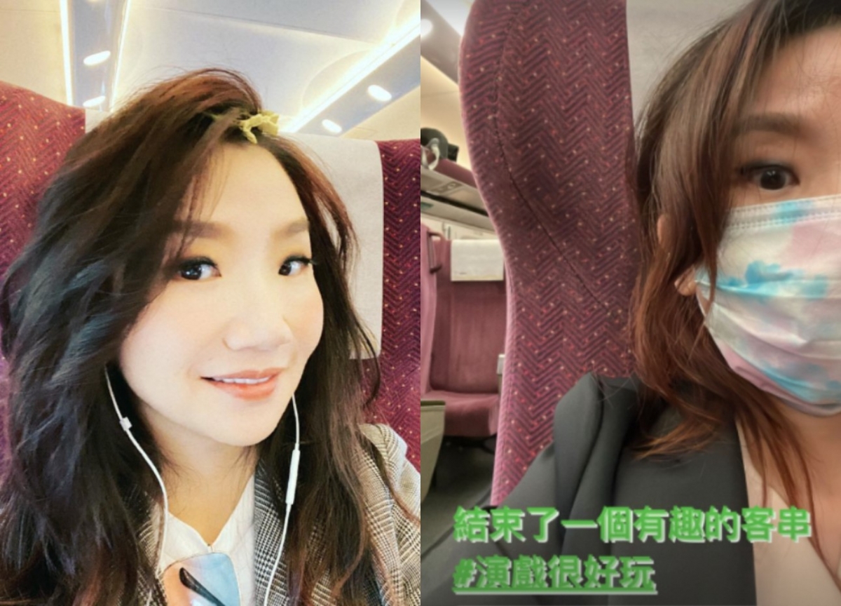 陶晶瑩近日PO文分享搭高鐵巧遇「荒謬大師」沈玉琳。