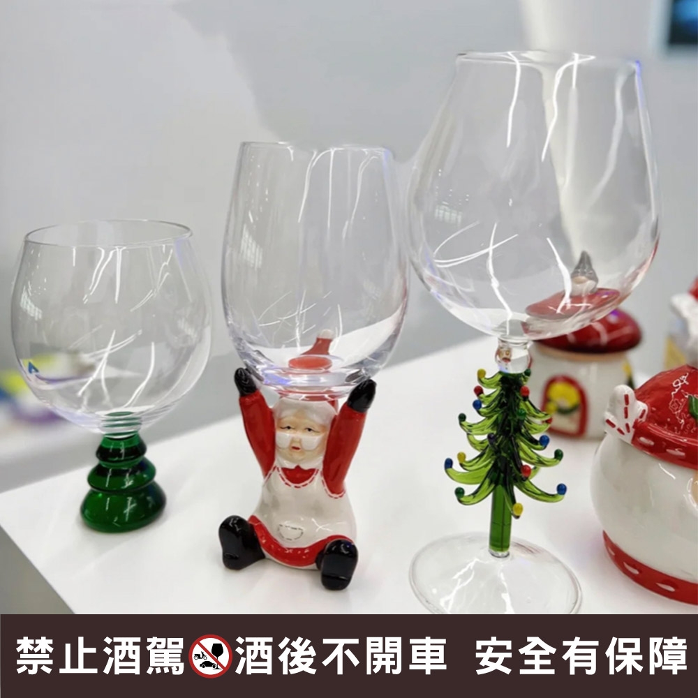 聖誕老奶奶造型紅酒杯
