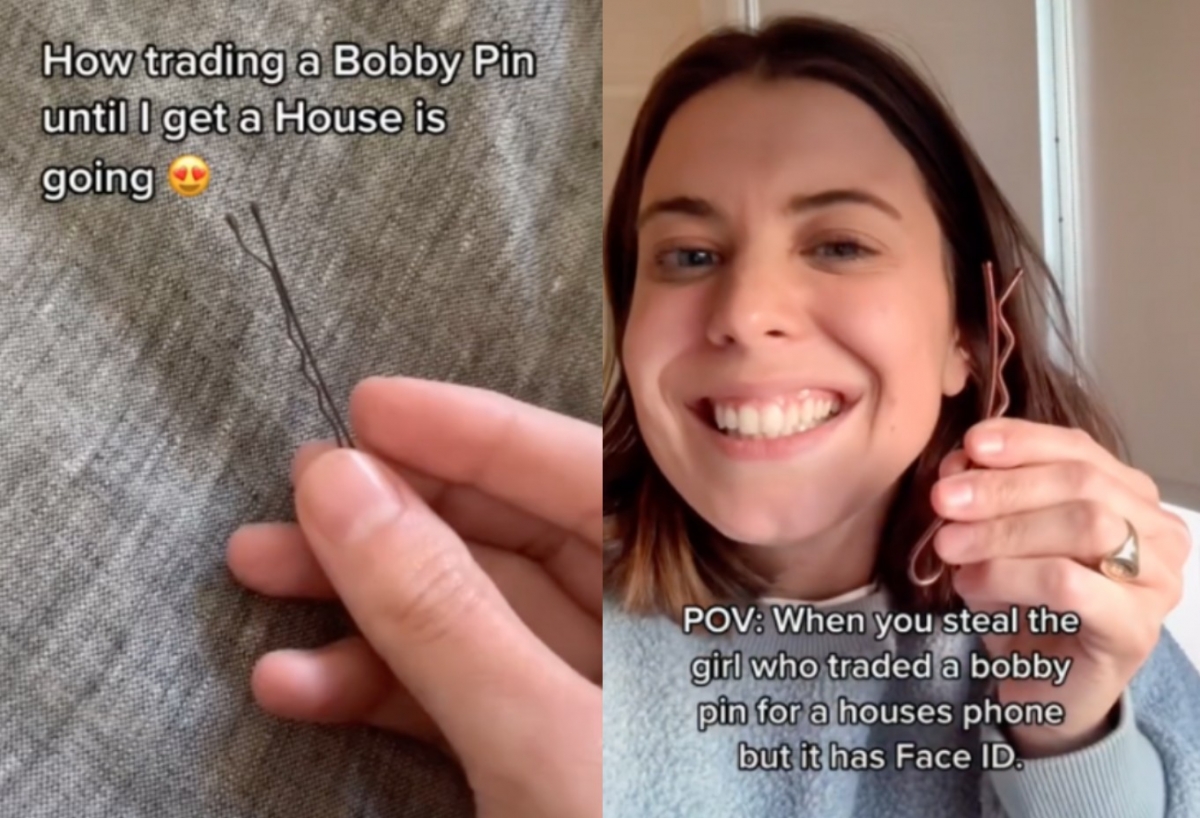 一名女網友日前透過自己的一根髮夾，進行與陌生網友「換物」之後，換到一間房子。