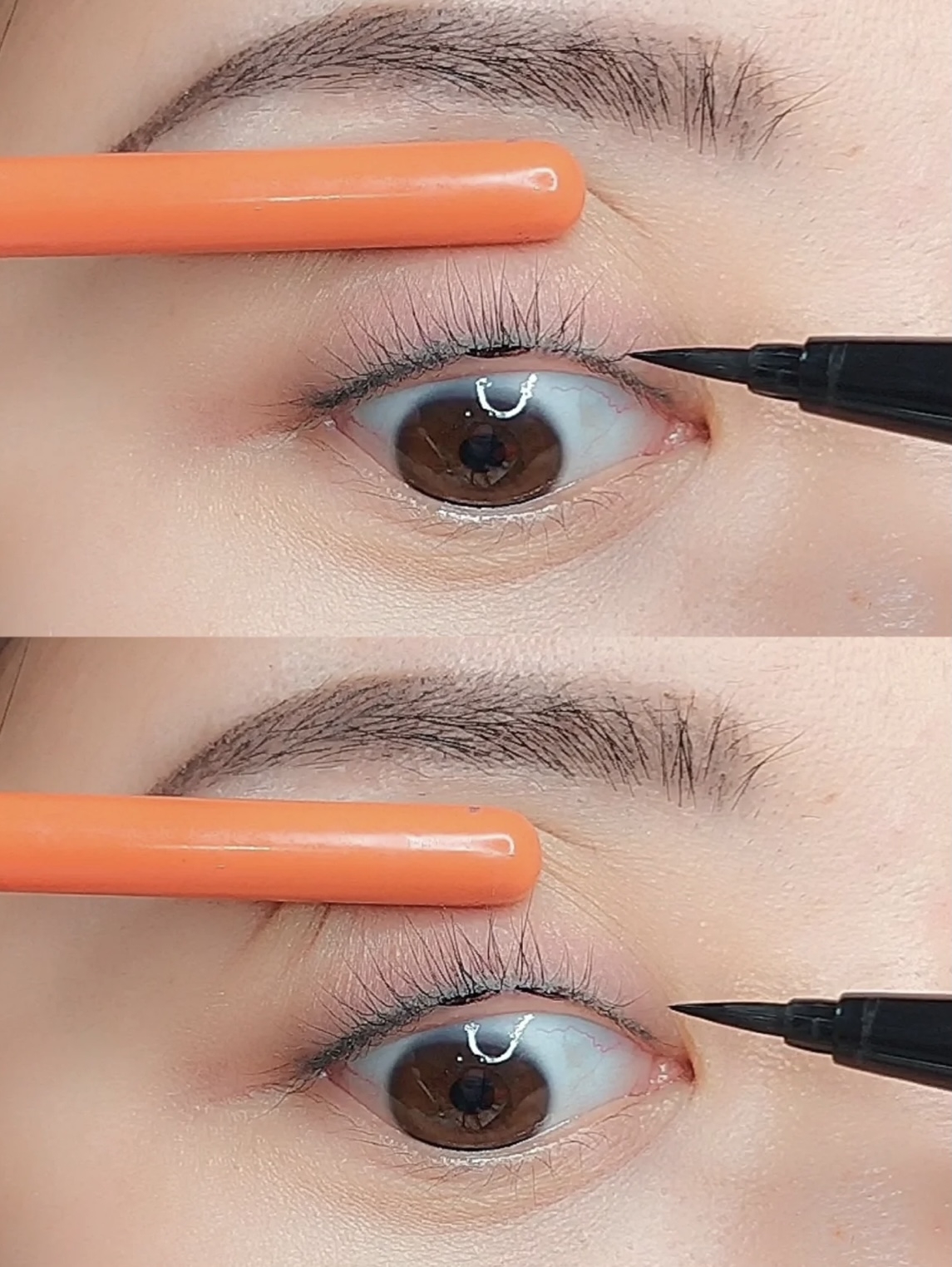 正確的內眼線應該畫在「睫毛根部」的位置！