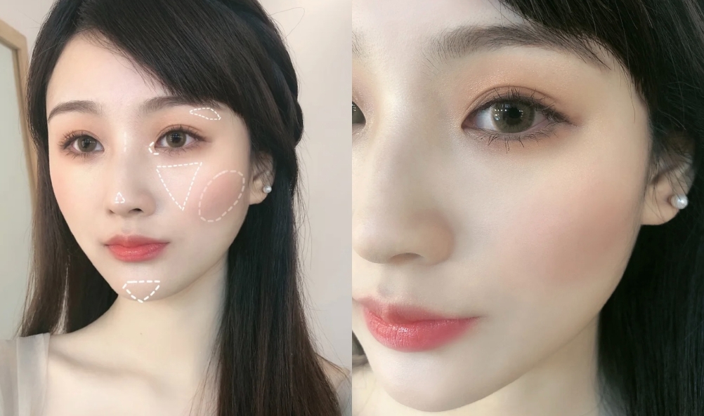 伴娘妝容重點3:重點部位珠光打亮