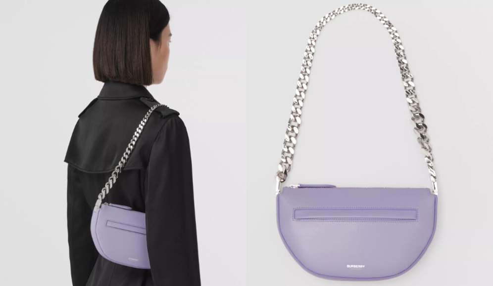 2022 Pantone「長春花藍」包包推薦5:Burberry Olympia 半月包，NT$55,000