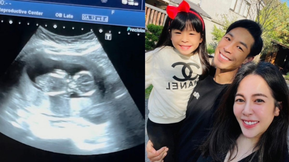 藍鈞天分享與老婆、女兒的合照,開心宣布家中將迎來「二寶」。