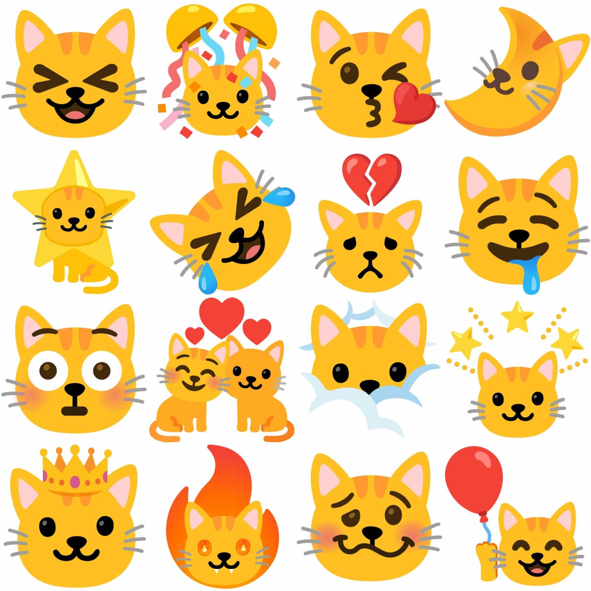 用貓咪emoji大量配出新版貓貓emoji