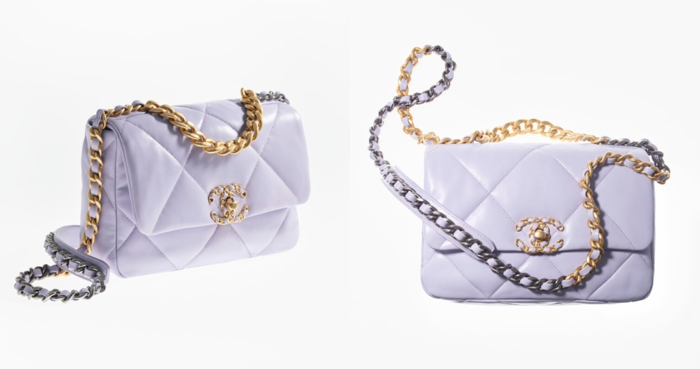 2022 Pantone「長春花藍」包包推薦1:Chanel 19口蓋包，NT$173,600