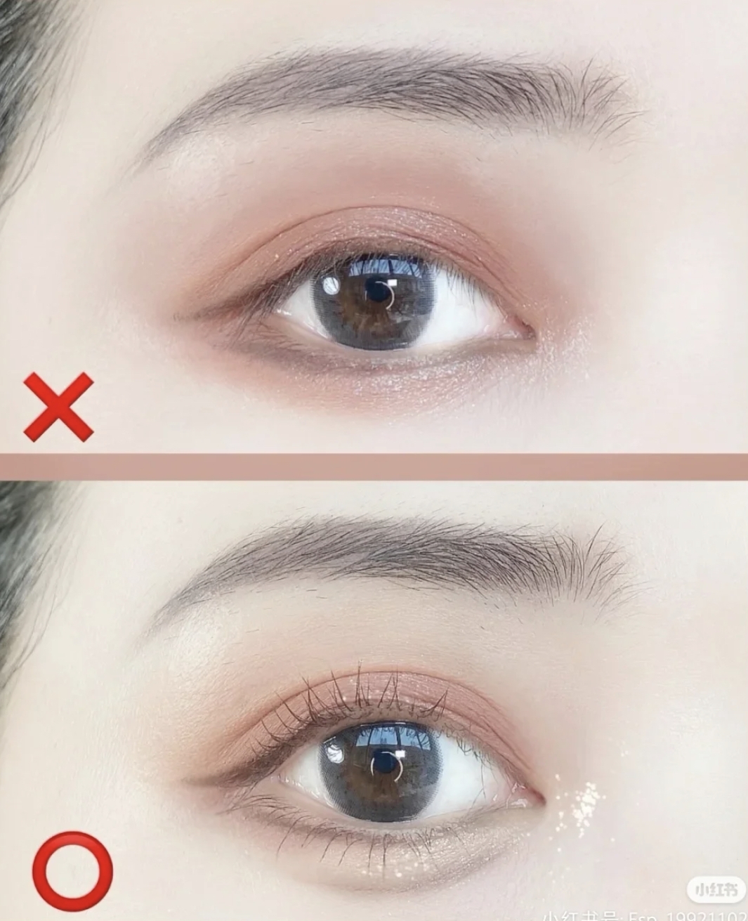 選用的大地色「霧面」眼影,打造眼妝深邃感