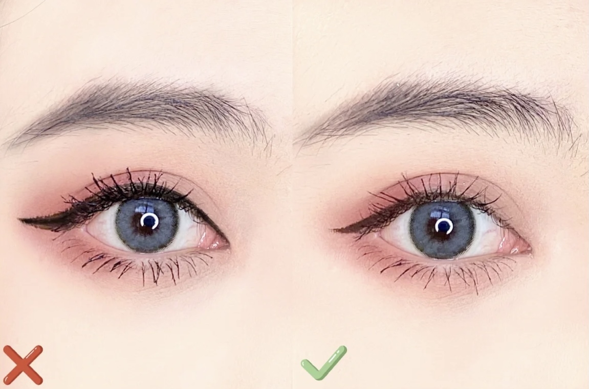 眼線誤區3：過長、過粗的眼線