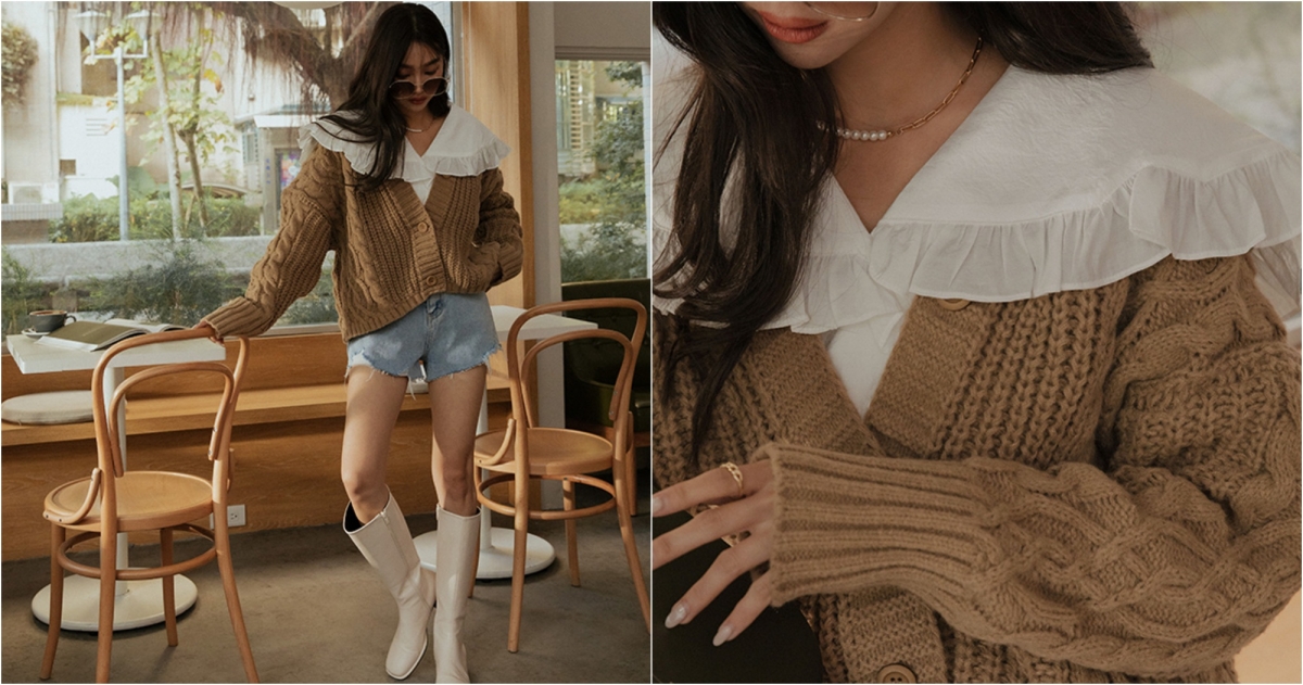 LOVFEE麻花粗針織外套，NT$790