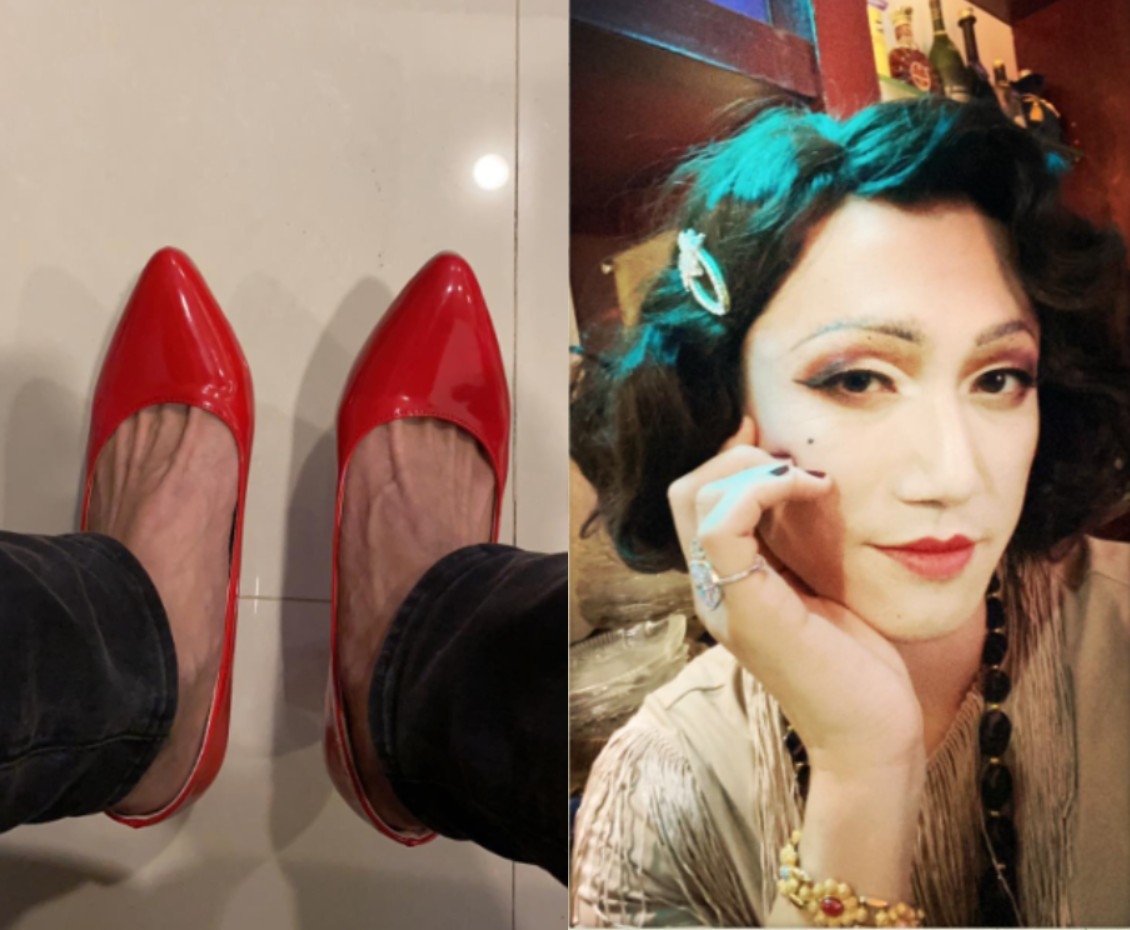 吳慷仁公開演出「寶寶」之前的前置作業,包括了練習穿高跟鞋。