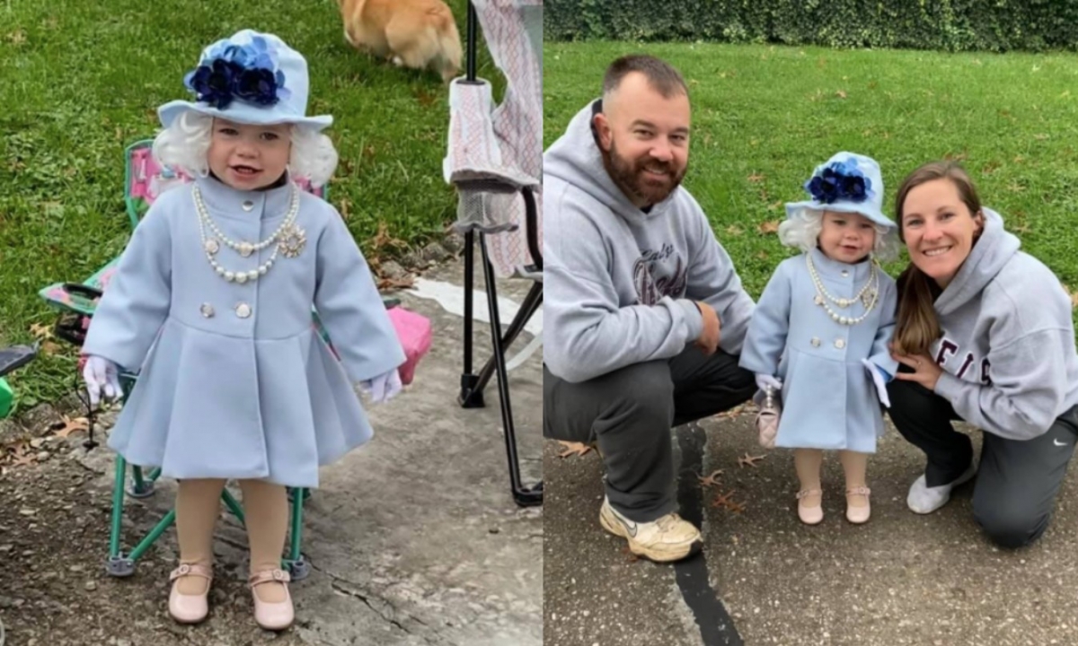 1歲女童扮裝「英國女王」爆紅。