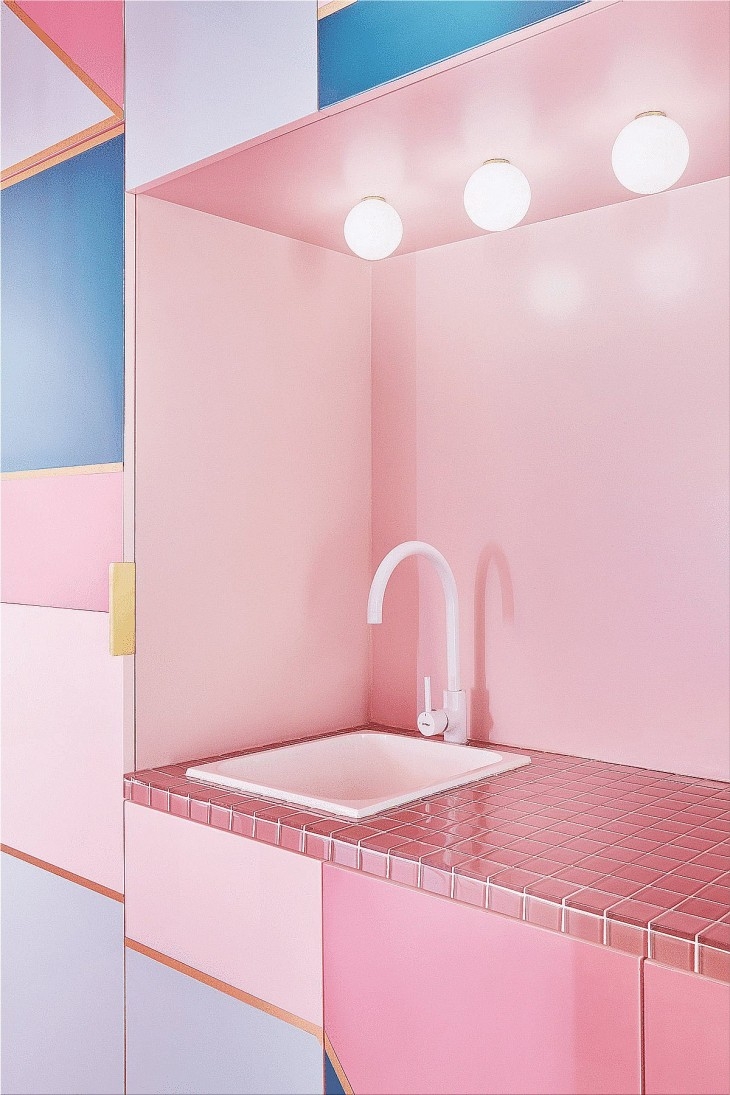 雖然都是一致性的「粉」，卻有非常協調的層次感