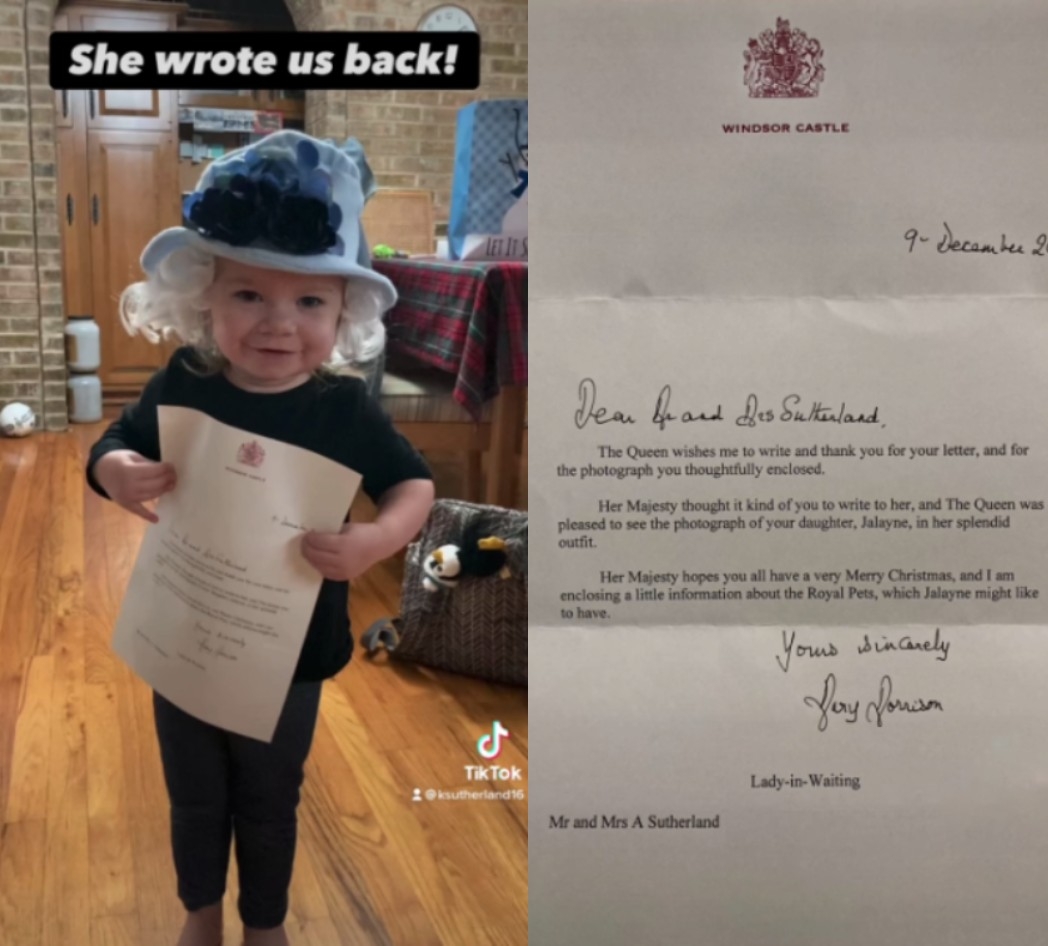 女童收到了英國女王的親自回信。