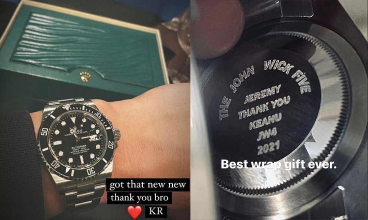 基努李維在拍攝電影《捍衛任務4》時，為了感謝特技組所有的工作人員，，送出價值近30萬元的勞力士手錶。