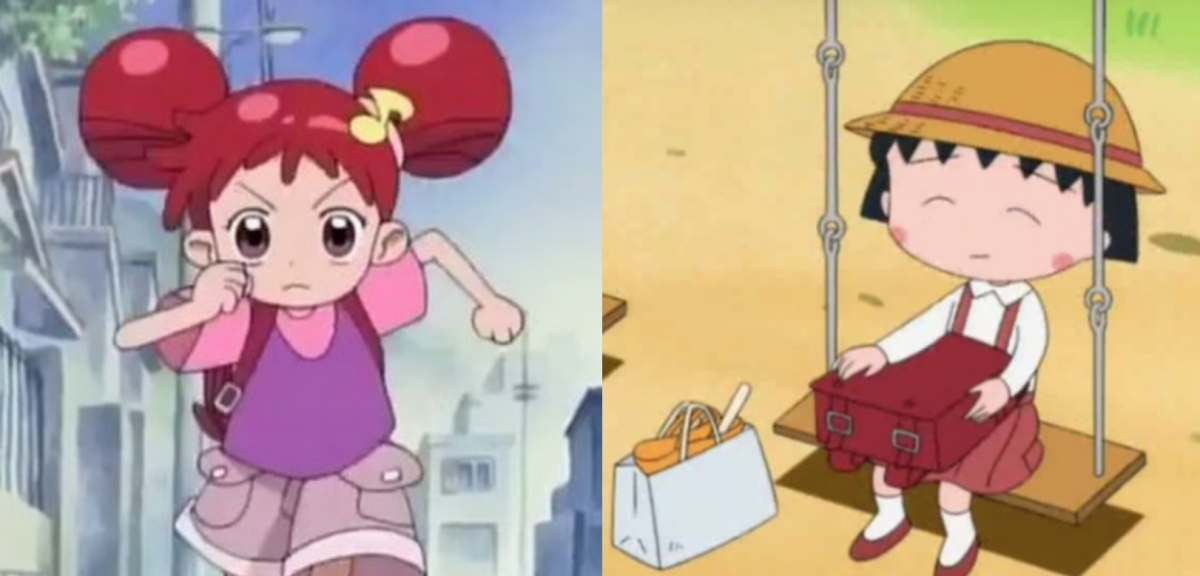 在許多日本動畫、卡通中，都可見到「國民書包」的存在。