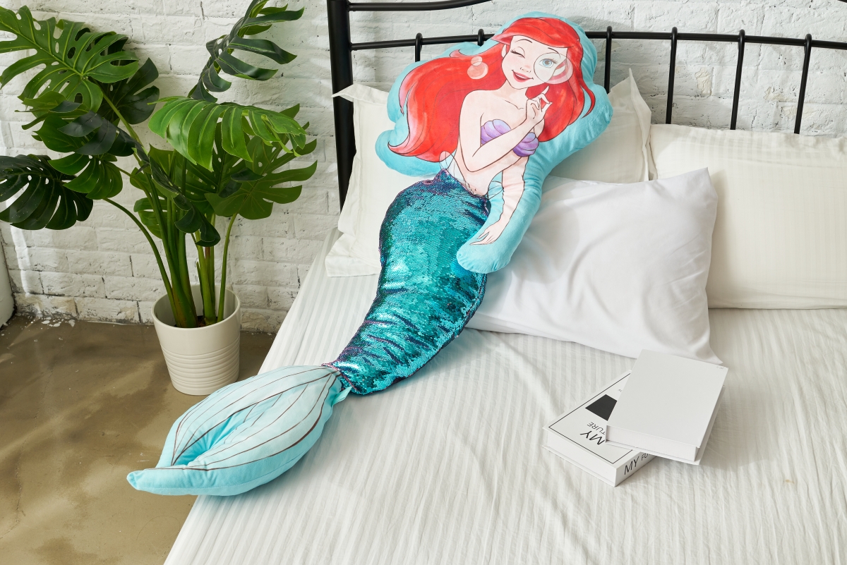 小美人魚造型亮片抱枕