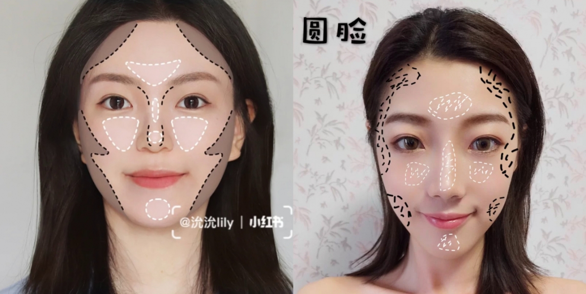 不同臉型修容法1:「圓臉」著重顴骨、下頜線