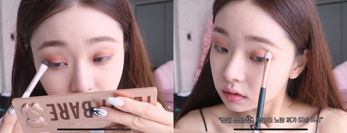 宋智雅妝容重點3：玫瑰金色系小貓眼妝+纖長捲翹睫毛