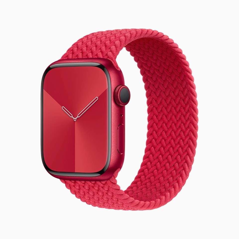 Apple Watch Series 7 (PRODUCT)RED 鋁金屬錶殼搭配編織單圈表環NT$13,400 起