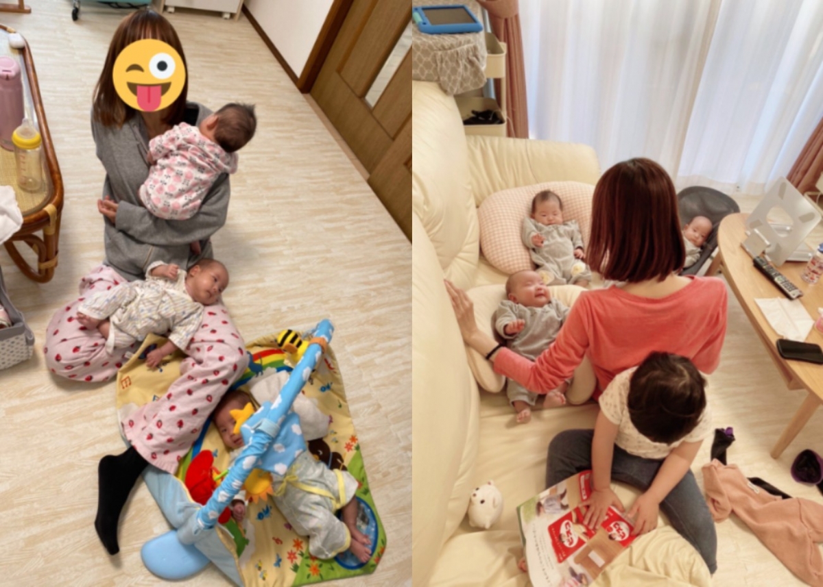 日本一名媽媽日前誕下了3胞胎寶寶,時常透過Twitter分享育兒日常。