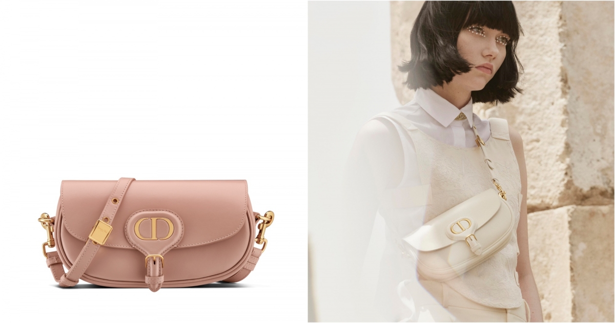 Dior Bobby East West 玫瑰粉扁身小牛皮小型翻蓋包,NT94,000