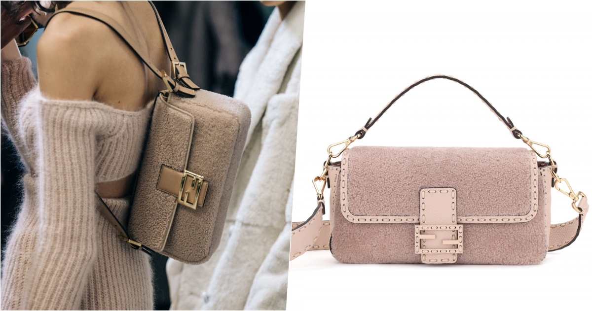 FENDI Baguette系列 粉色羊絨造型包款 ，NT$109,000
