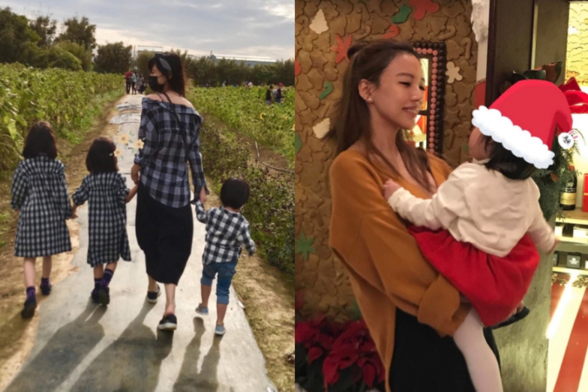 李靚蕾目前與3個孩子一同居住。