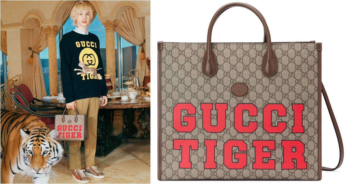 GUCCI虎年主題 印花肩背托特包, NT$59,500