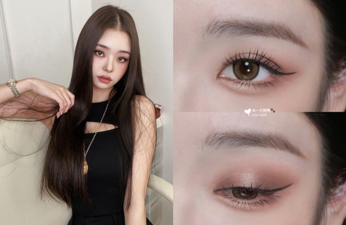 宋智雅妝容重點3：玫瑰金色系小貓眼妝+纖長捲翹睫毛