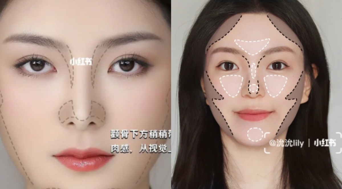 圓臉型「瘦臉化妝法」3:修容著重顴骨、下頜線