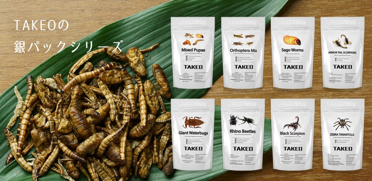 TAKENO 網路商店所販售的昆蟲食品。