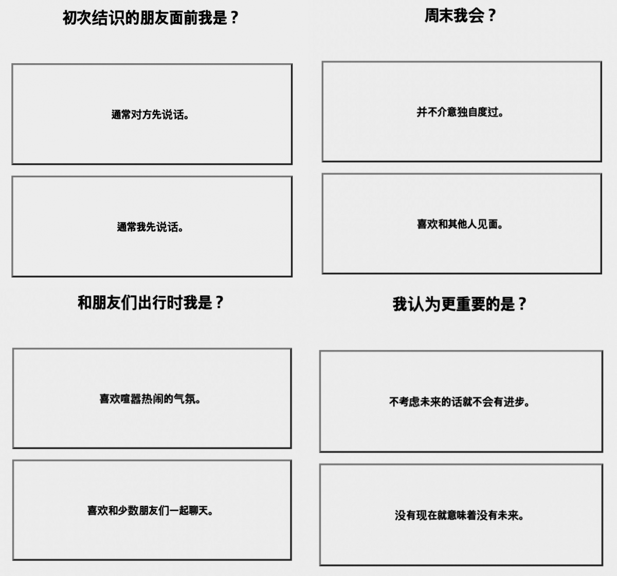 2022顏色心理測驗第一題到第四題