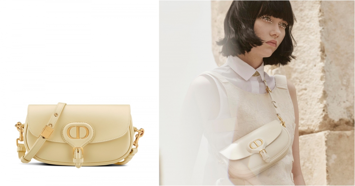 Dior Bobby East West 淡褐色扁身小牛皮小型翻蓋包,NT$94,000