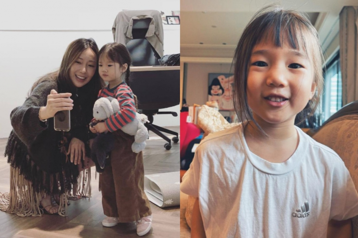 隋棠去年曾分享女兒被兒子剪了瀏海。