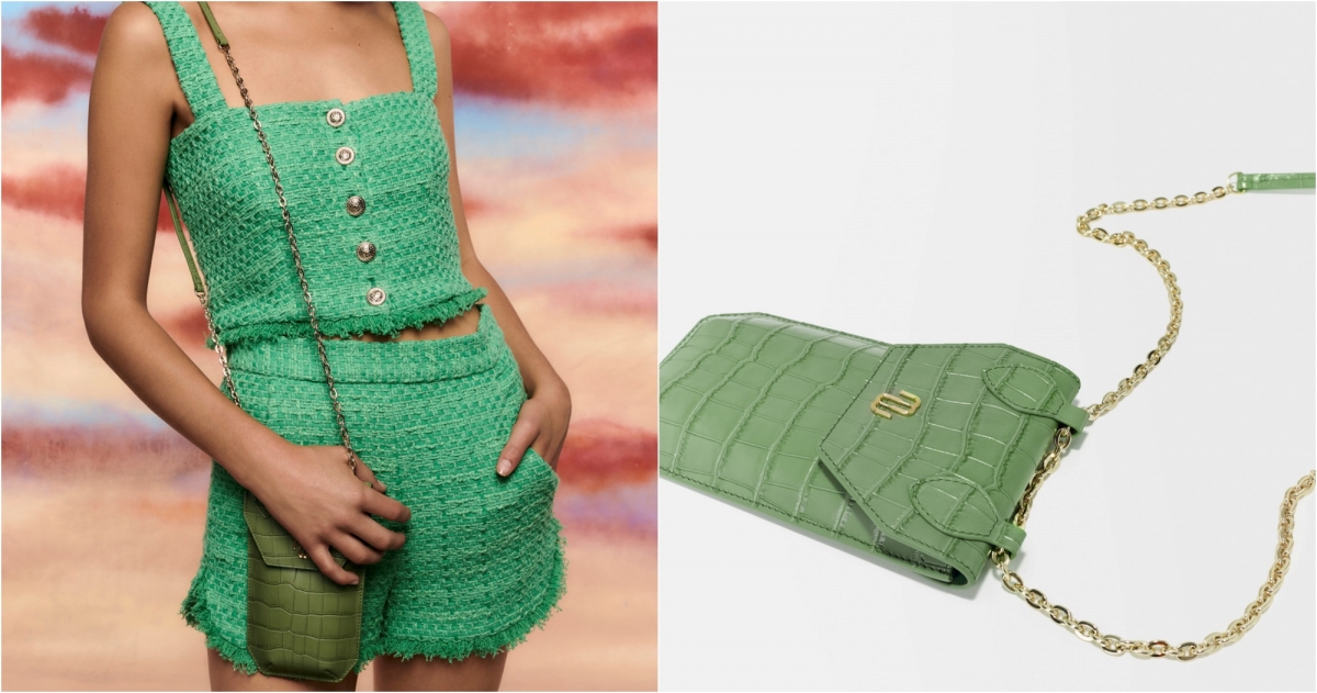 Maje鱷魚壓紋長版隨身包，NT$6,260