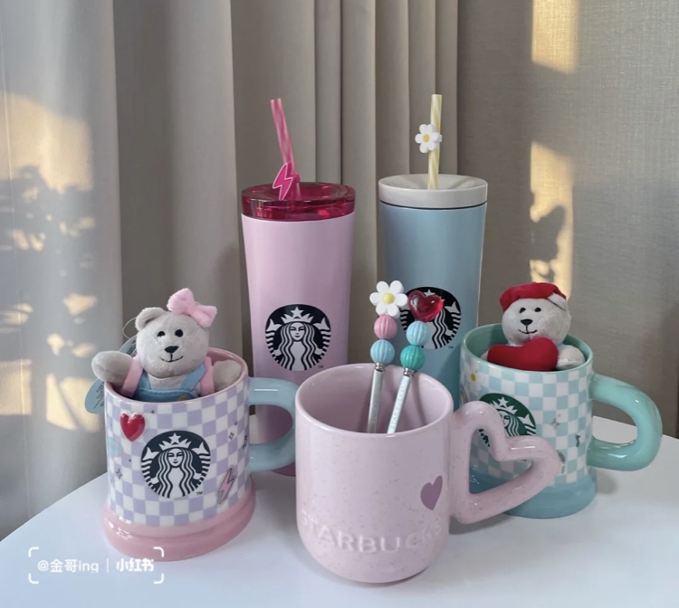 愛心手把粉嫩馬克杯