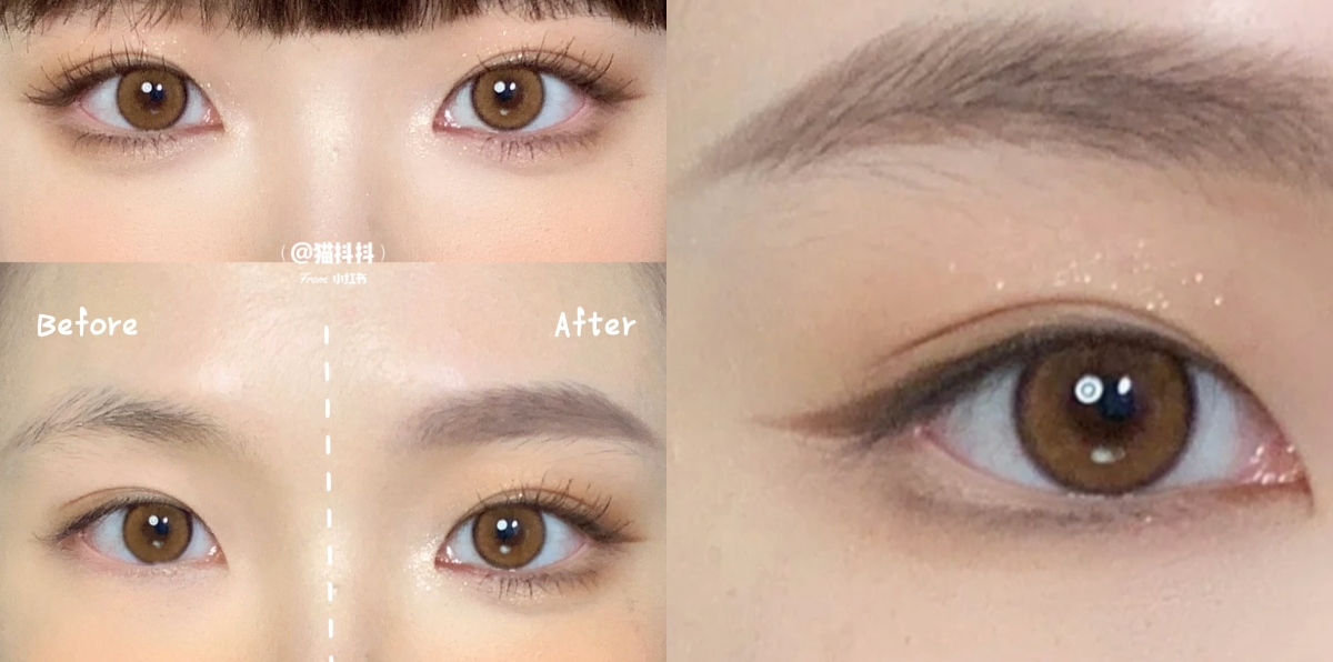 將臥蠶陰影集中在眼球後半段,不但可以呈現下至的效果,也能讓眼神看起來甜美又無辜感滿滿~