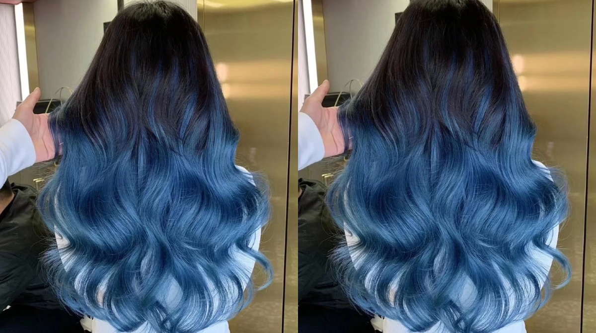 灰藍髮色推薦4：美人魚水光藍