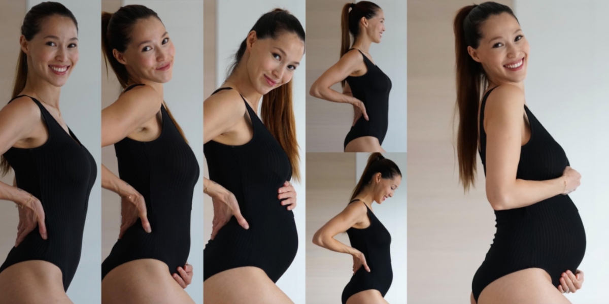 Akemi懷孕期間不時會拍照紀錄自己的體態變化。