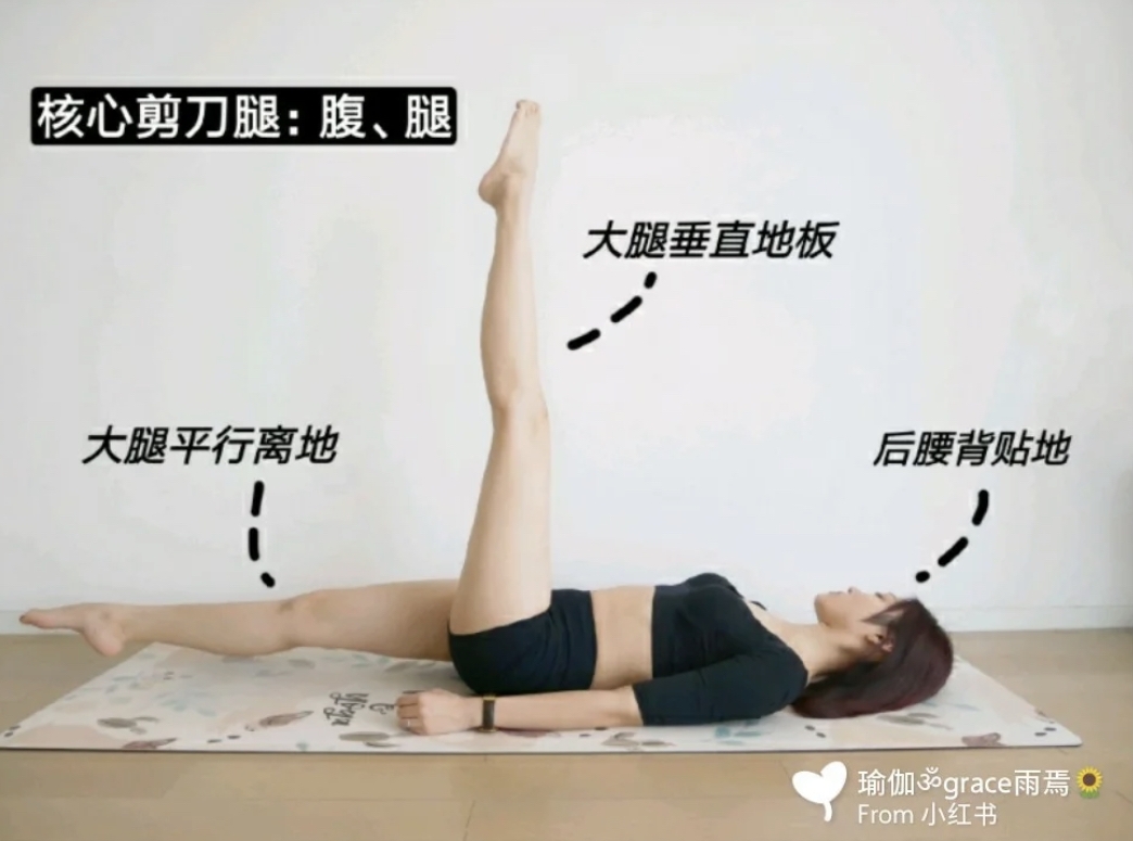 瘦小腹運動3:核心剪刀腿