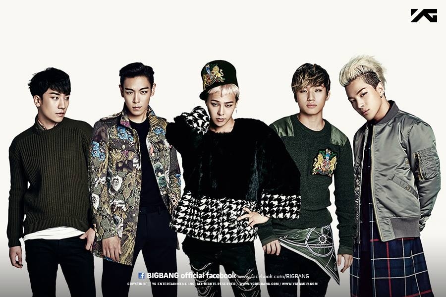BIGBANG由T.O.P、太陽、G-Dragon、大聲、勝利5人組成,勝利退團後維持4人團體模式
