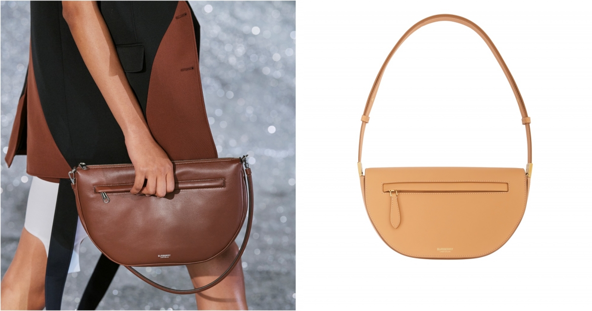 Burberry 小型皮革 Olympia 包#暖沙色，NT$75,000