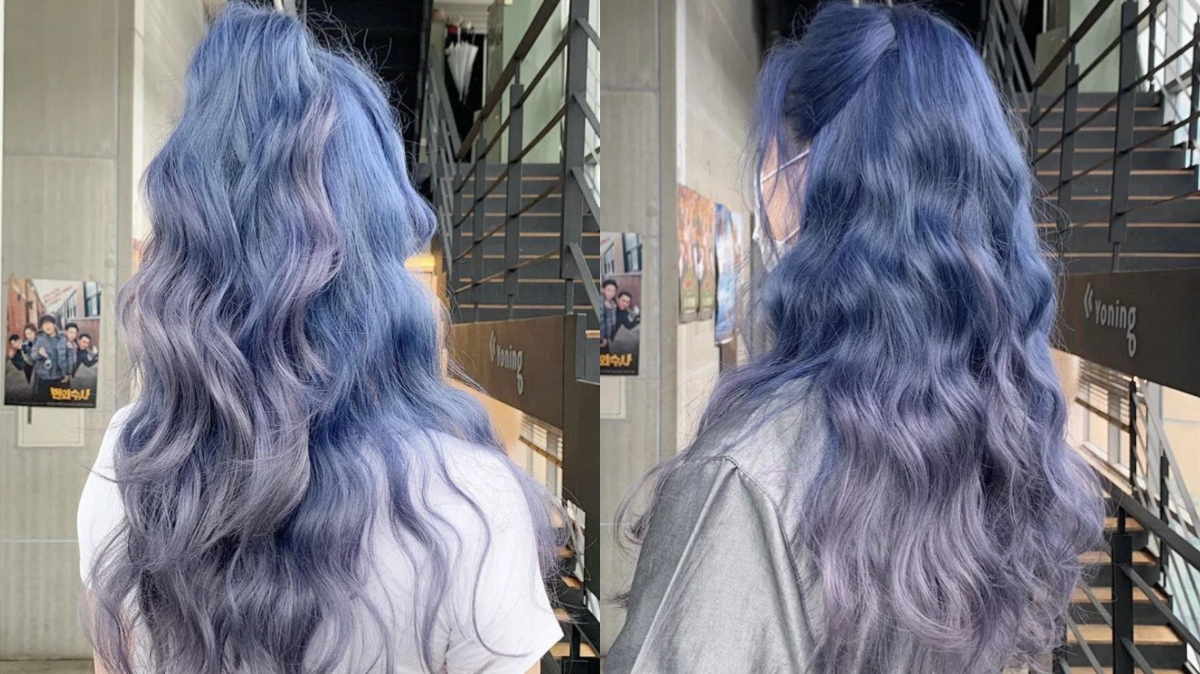 灰藍髮色推薦2：藍紫雙色漸層