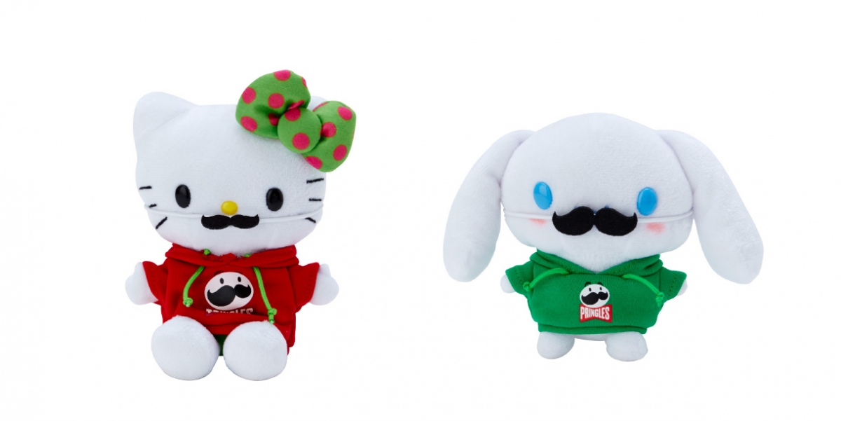 長鬍子的凱蒂貓和大耳狗玩偶。